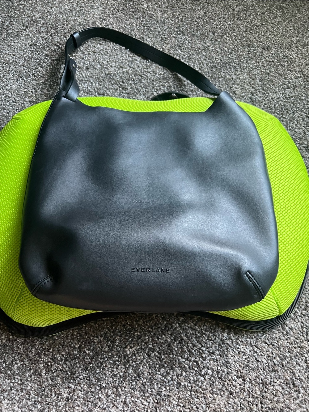 Everlane Black Leather Messenger Shoulder Bag